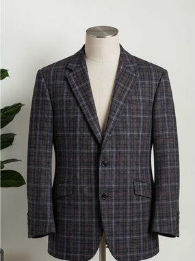 Custom Oxxford Clothes Rosenblums Plaid Blazer Wool Sport Coat- RETAIL $4,800